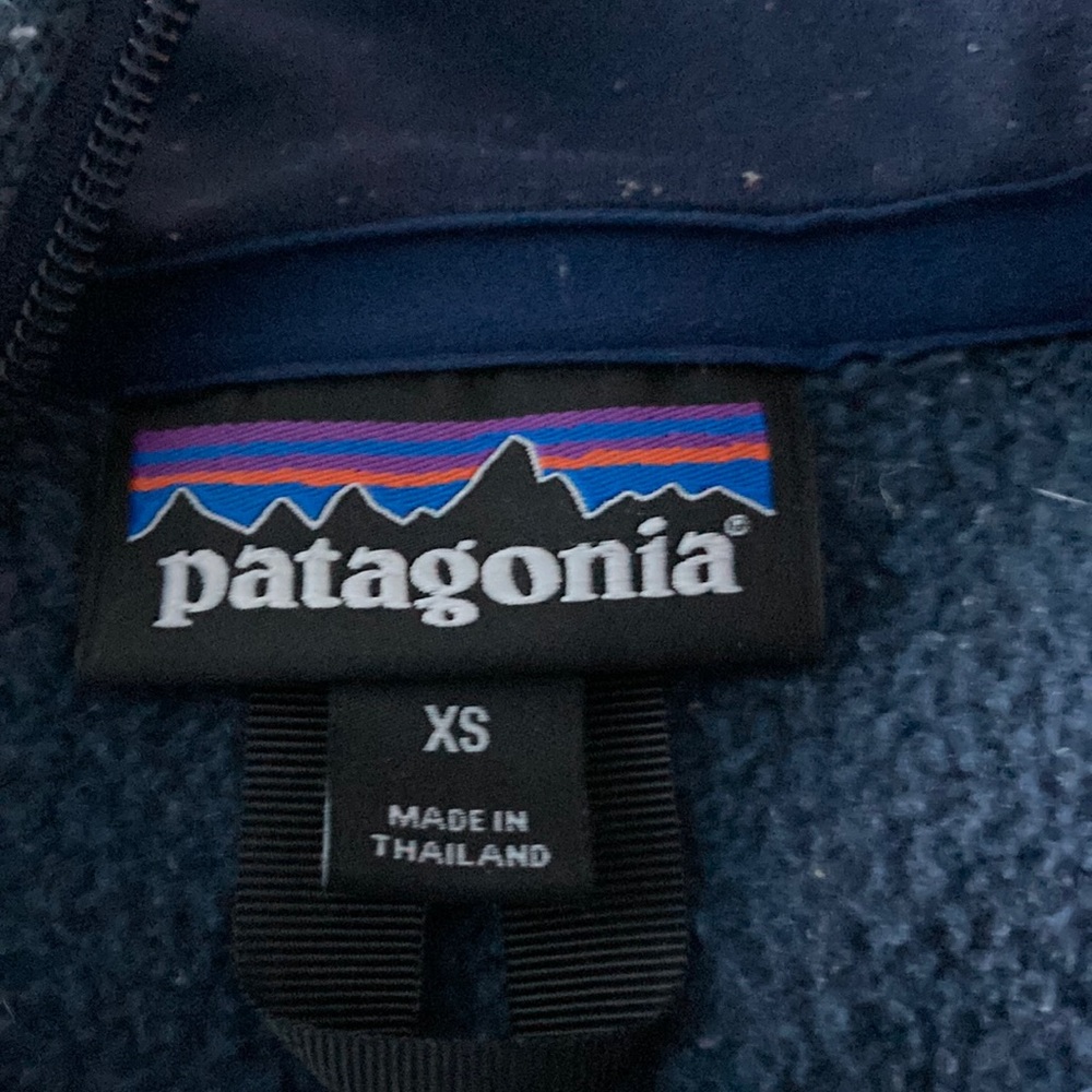 Better sweater by Patagonia. Slate blue with some piling